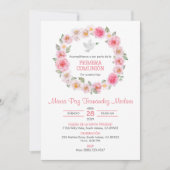 Primera Communie Roze Rozen Krans Eerste Communie Kaart (Voorkant)