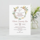 Primera Communie Spaanse Boho Eerste Communie Kaart (Staand voorkant)