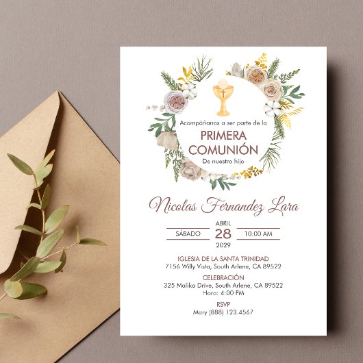 Primera Communie Spaanse Kelk Eerste Communie Kaart
