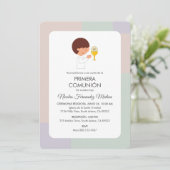 Primera Communie Spaanse Schattigee Jongens Eerste Kaart (Staand voorkant)