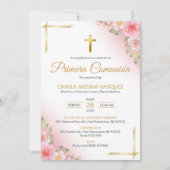 Primera Communie Uitnodiging Kruis Eerste Communie (Voorkant)