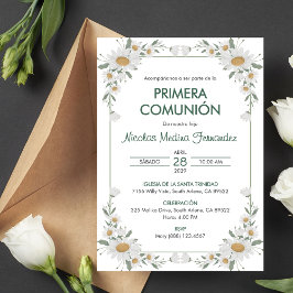 Primera Communie Witte Bloemen Eerste Communie Kaart