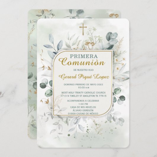 Primera communis imprimibel kaart (Voorkant / Achterkant)