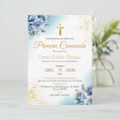 Primera Community Invitation Elegante Heilige Comm Kaart (Staand voorkant)