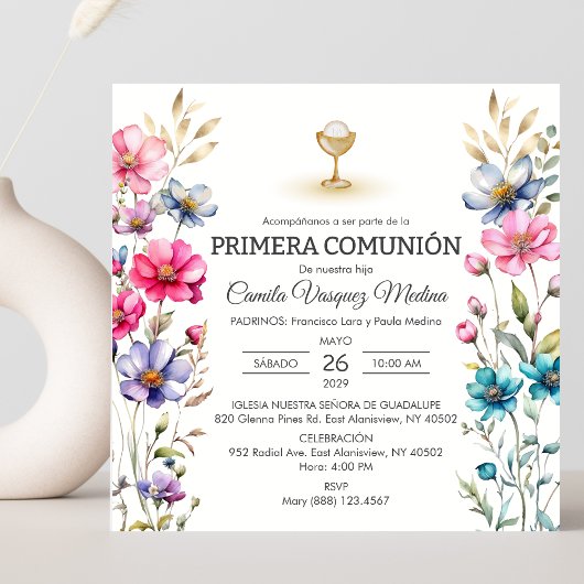 Primera Community Wildflowers Meisje Eerste Commun Kaart