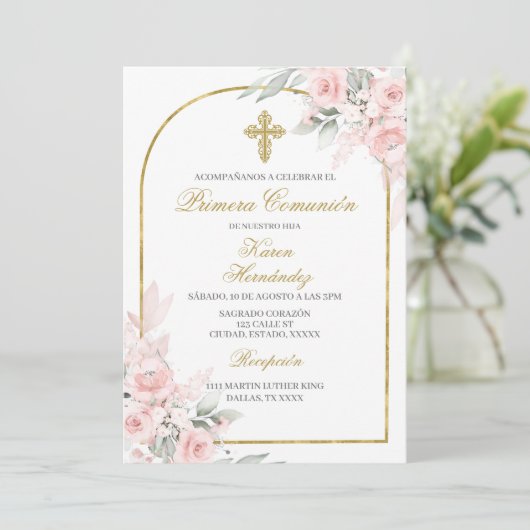 Primera comuión Spaans Kaart (Staand voorkant)