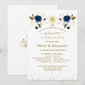  Primera Comunión Boys Twin First Holy Communion Kaart (Voorkant / Achterkant)