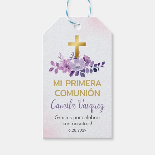 Primera Comunion Cadeaus en Favorieten Eerste Comm Cadeaulabel (Voorkant)