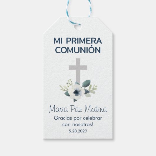 Primera Comunion Cadeaus en Favorieten Eerste Comm Cadeaulabel (Voorkant)