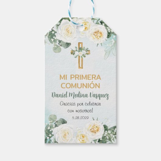 Primera Comunion Cadeaus en Favorieten Eerste Comm Cadeaulabel (Voorkant)