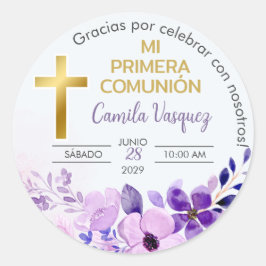 Primera Comunion Cadeaus en Favorieten Eerste Comm Ronde Sticker
