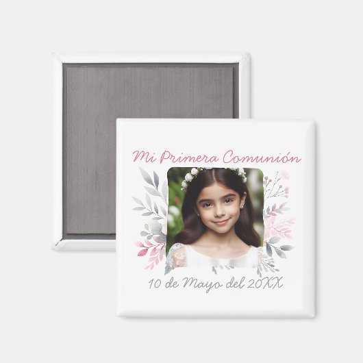 Primera Comunión con Foto van Flores Spaans Magneet (Voorkant / Achterkant)