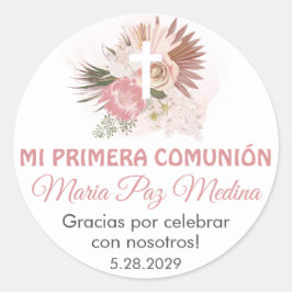Primera Comunion in Spaanse Boho Eerste Communie Ronde Sticker