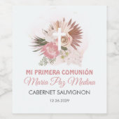 Primera Comunion in Spaanse Eerste Heilige Communi Wijn Etiket (Enkel label)