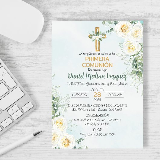 Primera Comunion Invitacion Schattigee Eerste Comm Kaart