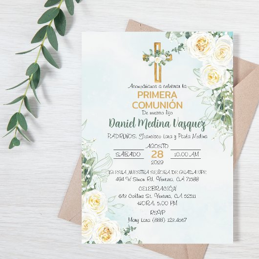 Primera Comunion Invitacion Schattigee Eerste Comm Kaart