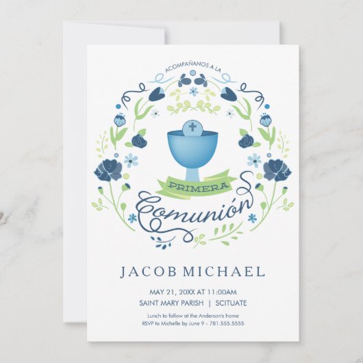 Primera Comunión Invitación - Spaans, Jongeenkaart Kaart