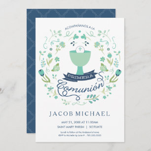 Primera Comunión Invitación - Spaans, Jongen Invit Kaart