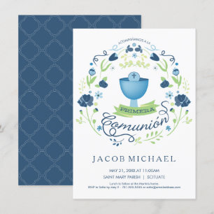 Primera Comunión Invitación - Spaans, Jongens Kaar Kaart