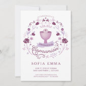 Primera Comunión Invitación - Spaans, Meisje Kaart (Voorkant)