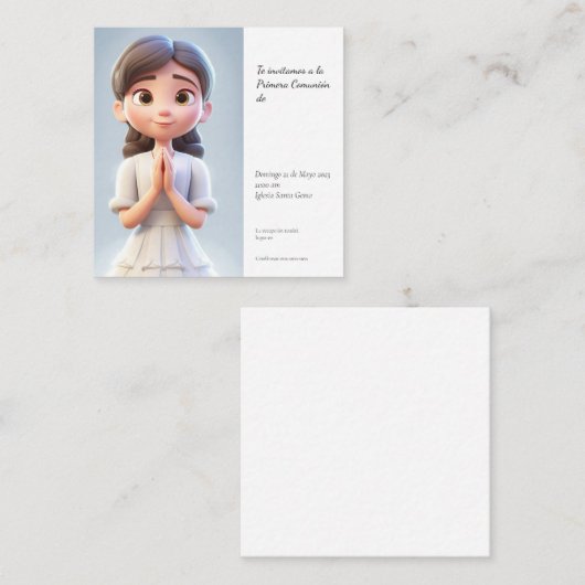 Primera Comunión Notitiekaartje (Voorkant / Achterkant)
