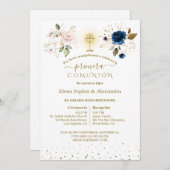  Primera Comunión Twins First Holy Communion Kaart (Voorkant / Achterkant)