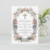 Primera Comunion Uitnodiging Boho Eerste Communie (Staand voorkant)