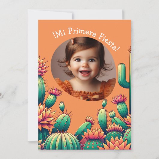 Primera Fiesta Spaanse Cactus Verjaardag Voeg Foto Kaart (Voorkant)