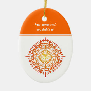 Primitief art-Sun custom ornament