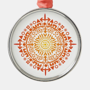 Primitief art-Sun custom ornament