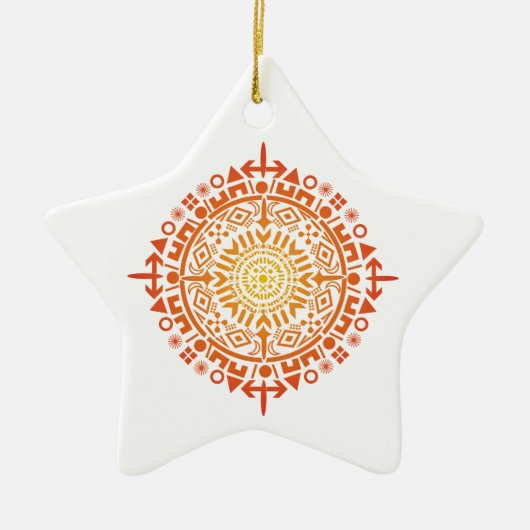 Primitief art-Sun custom ornament (Voorkant)