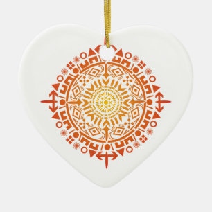 Primitief art-Sun custom ornament