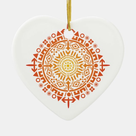 Primitief art-Sun custom ornament (Voorkant)