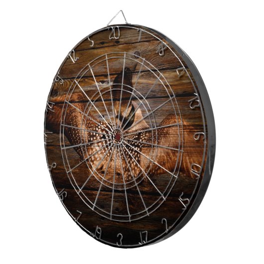 Primitief Barn wood Western Land watervogel Dartbord (Voorkant Rechts)