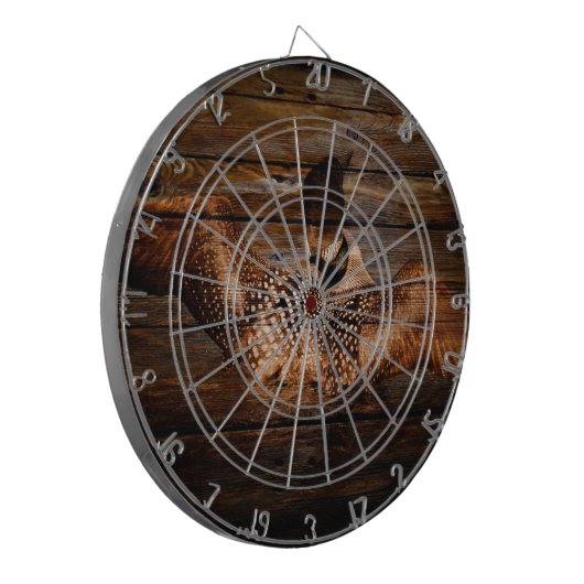 Primitief Barn wood Western Land watervogel Dartbord (Voorkant Links)