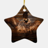 Primitief Barn wood Western Land watervogel Keramisch Ornament (Achterkant)