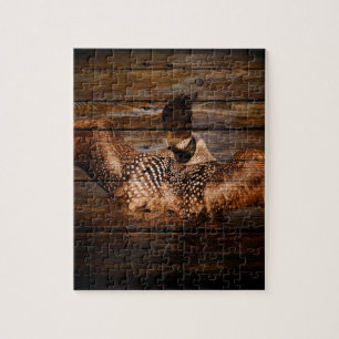 Primitief Barn wood Western Land watervogel Legpuzzel