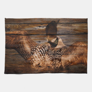 Primitief Barn wood Western Land watervogel Theedoek