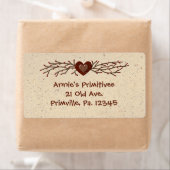 Primitief bedrijfslabel voor het hart van het land etiket (Insitu)