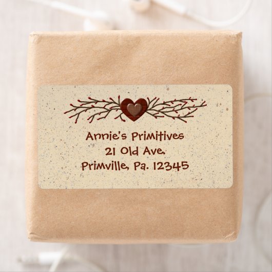 Primitief bedrijfslabel voor het hart van het land etiket (Insitu)