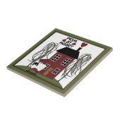 Primitief bij de Heart Country Sheep & House Tegeltje (Zijkant)