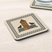 Primitief Birdhouse Cork Onderzetter (Linkerzijde)