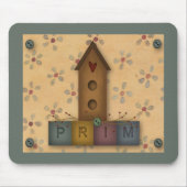 Primitief Birdhouse Mousepad Muismat (Voorkant)