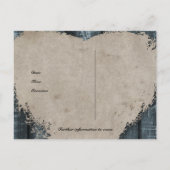 Primitief Blauw Hout en Hart Save the Date Aankondigingskaart (Achterkant)