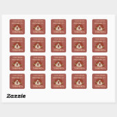 Primitief boek bord vierkante sticker (Vel)