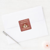 Primitief boek bord vierkante sticker (Envelop)