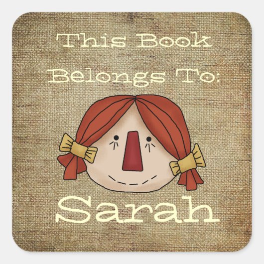 Primitief boek bord vierkante sticker (Voorkant)