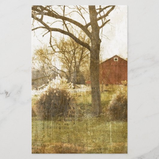 Primitief Boerderij rode kool bij landbomen in de Briefpapier (Voorkant)