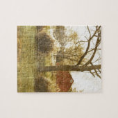 Primitief Boerderij rode kool bij landbomen in de Legpuzzel (Horizontaal)