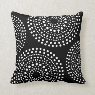 Primitief Boho Mosaic Pattern Black Kussen